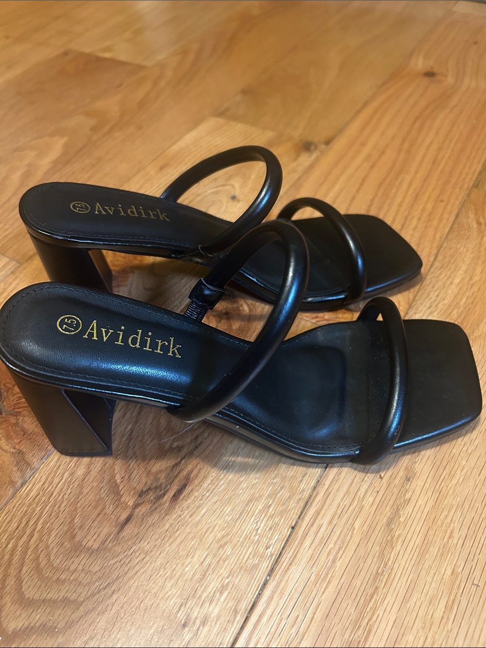 Black Strappy Block Heel Sandals